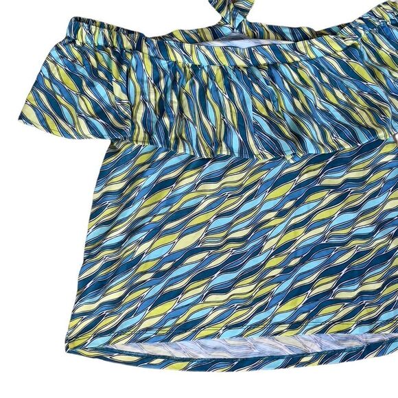 Michael Kors Bright Limeade Off Shoulder Tie Around Neck Size Small - Picture 8 of 15